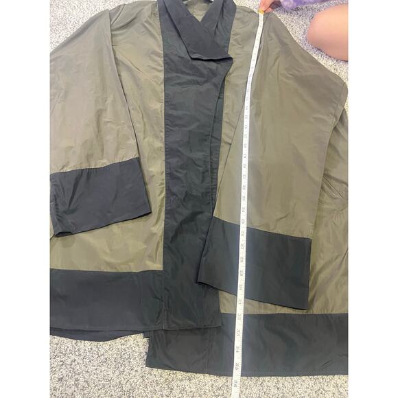 SUN KIM Drape Open Front Tunic Jacket Pockets Olive Green Black USA Size 3X - Picture 5 of 12